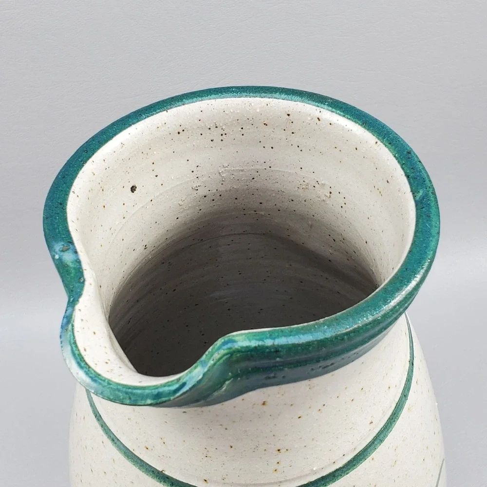 Salt Glaze Studio Pottery Pitcher Stoneware Daylily 8
